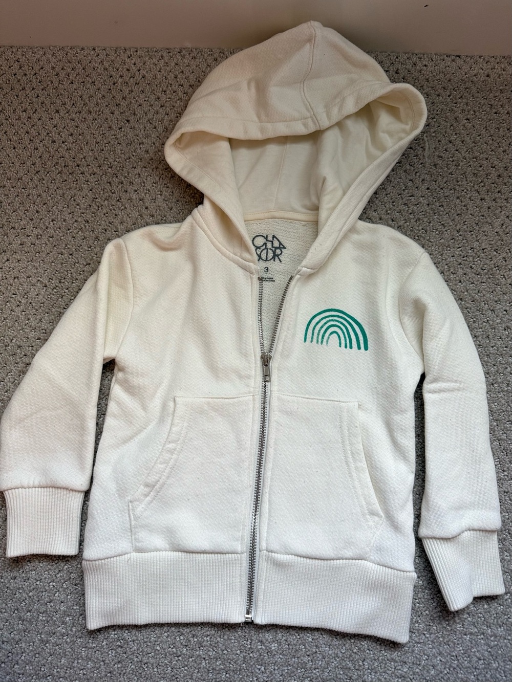 Chaser teal rainbow zip up sweatshirt 3T